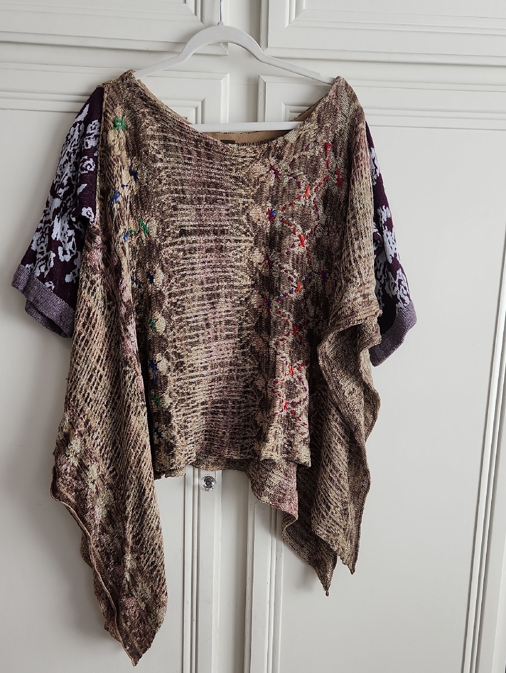 Free People..Boho Floral Embroidered Draped Knit Sweater - - Picture 5 of 11